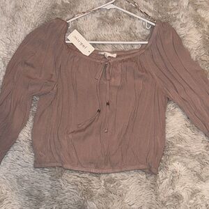 Light Brown Off The Shoulder Blouse